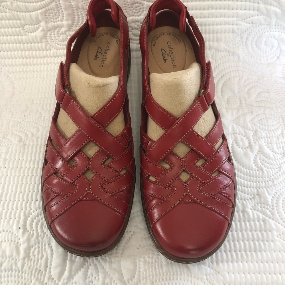 CLARKS NEW women’s loafer ultimate comfort 8.5N RED